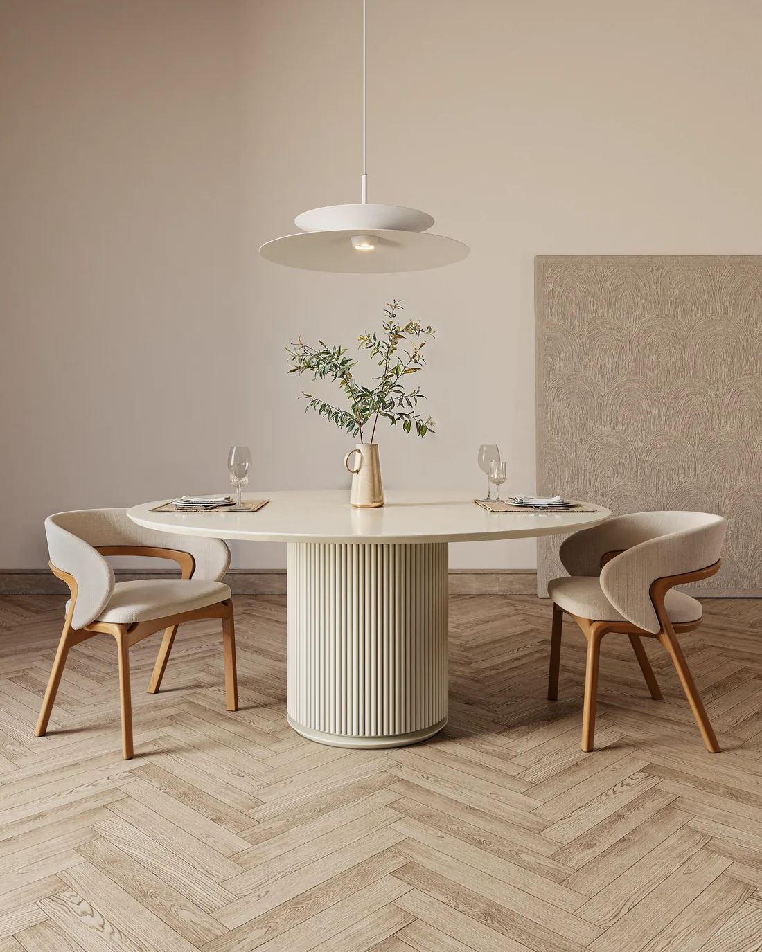 Mesa de jantar Line com Cadeira Mako ·Espaço Casa